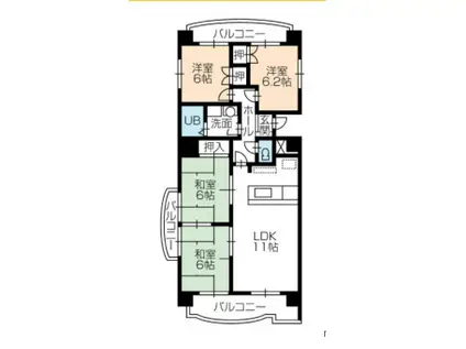 フィオーレ豊橋(4LDK/3階)の間取り写真