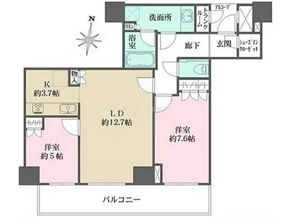 ザ・パークハウス神戸ハーバーランドタワー(2SLDK/17階)の間取り写真