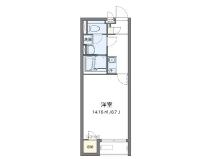 キャトルセゾン(1K/1階)の間取り写真