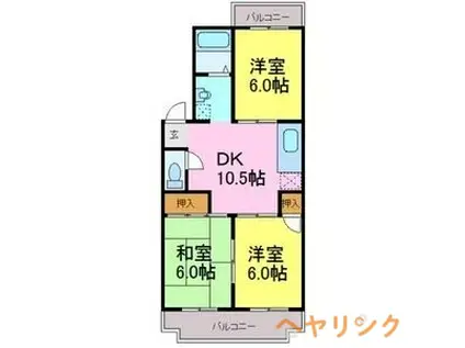 長谷川ビル(3LDK/3階)の間取り写真