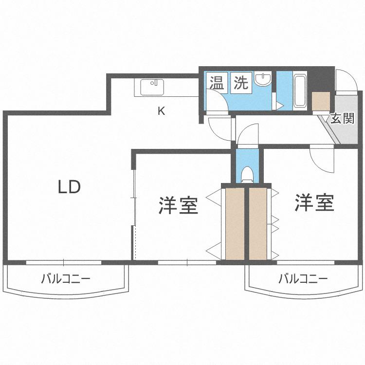 CABIN25(2LDK/3階)の間取り写真