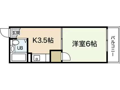 フジビル23(1K/6階)の間取り写真