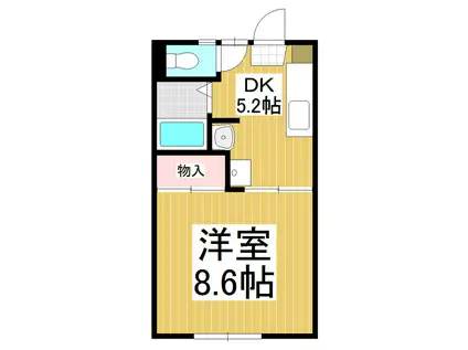 ハイツ北浦(1DK/1階)の間取り写真
