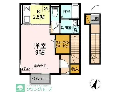 リトルアイランドIII(1K/2階)の間取り写真