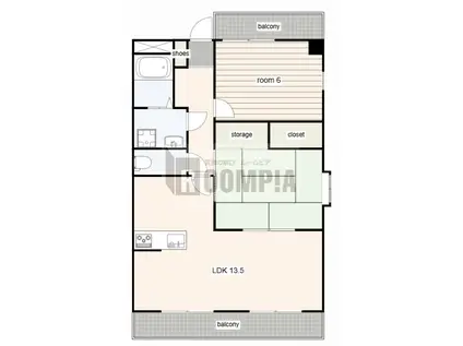 WAVE21(2LDK/2階)の間取り写真