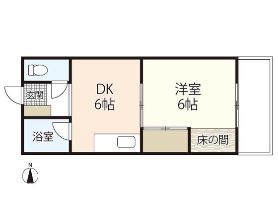 第5鍵山ビル(1DK/3階)の間取り写真