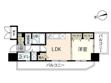 ファビュラス曙(1LDK/7階)の間取り写真