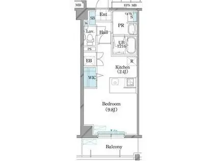 ホーリーフォート南平岸(1K/2階)の間取り写真