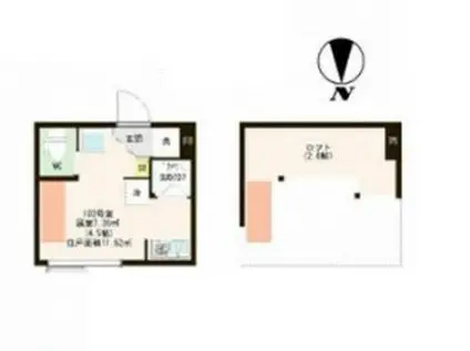 ハーモニーテラス江原町III(ワンルーム/1階)の間取り写真