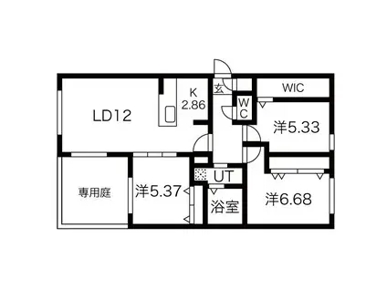 グレイス北16条(3LDK/1階)の間取り写真