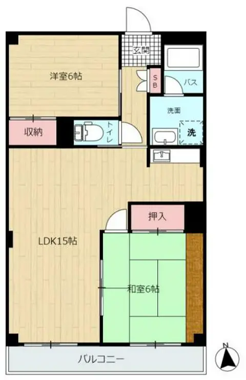 グランドール上沖1 3階階 間取り