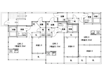 グランレーヴ井尻A(1LDK/1階)の間取り写真