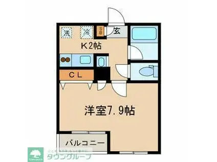 パラシオ北綾瀬(1K/1階)の間取り写真