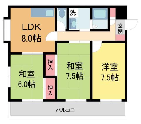 五月ハイツ(3DK/2階)の間取り写真