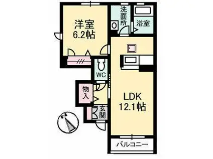 マイスクエアー平井(1LDK/1階)の間取り写真