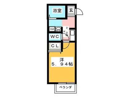 ラウレア(1K/3階)の間取り写真