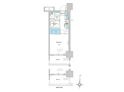 ルフォンプログレ清澄白河プレミア(1K/9階)の間取り写真