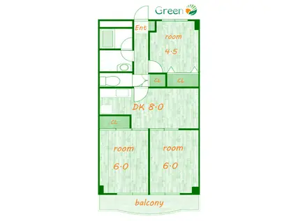 ソレアード(3DK/1階)の間取り写真