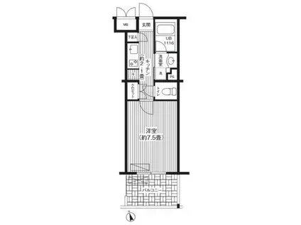 ステラメゾン下北沢(1K/1階)の間取り写真