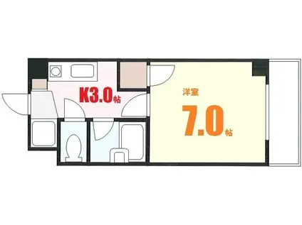 プーテゥジュール5番街(1K/3階)の間取り写真