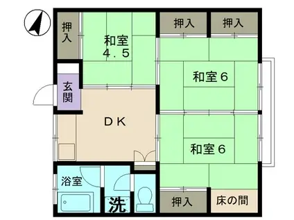 イオボヌール多治見(3DK/2階)の間取り写真