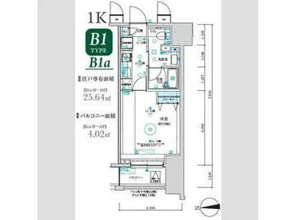 マキシヴ八王子トレ(1K/7階)の間取り写真