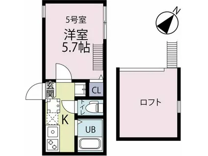 LIL GRANDE 川崎(1K/1階)の間取り写真