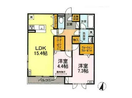 メイプル(2LDK/3階)の間取り写真