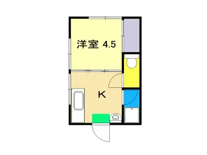 エンゼルハイツ桟橋(1K/2階)の間取り写真