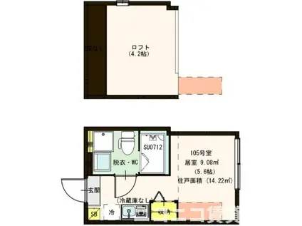 アジュール小岩(ワンルーム/1階)の間取り写真