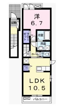ノース・フィオーレ(1LDK/1階)の間取り写真