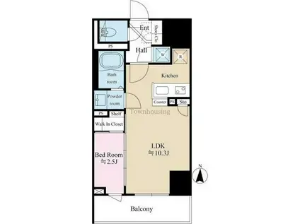 テラス森下(1LDK/9階)の間取り写真