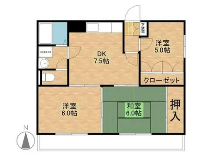 シェソワ高藤(3DK/2階)の間取り写真