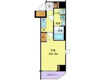 スクエアシティ東京保谷(1K/6階)の間取り写真