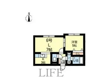 リベルティ平岸(1LDK/2階)の間取り写真