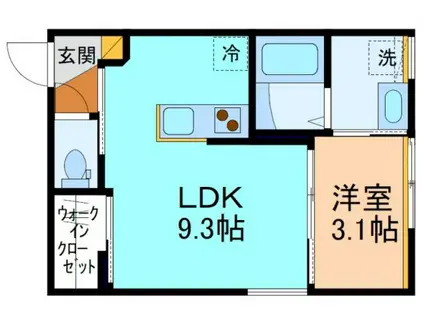 グローリー上関(1LDK/1階)の間取り写真