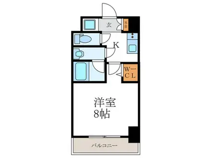 エステムコート京都西院(1K/5階)の間取り写真