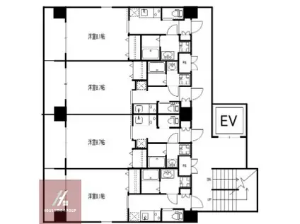 フォレストガーデン成育II(1K/4階)の間取り写真
