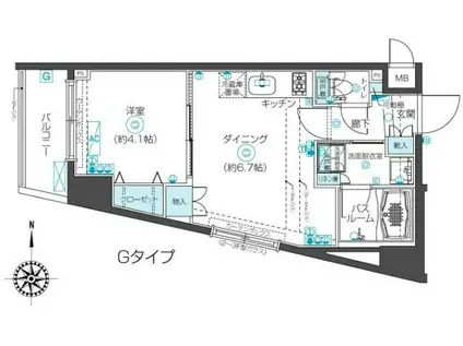 フェニックス永福町弐番館(1DK/4階)の間取り写真