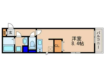 メゾン・ド・レーヴK(ワンルーム/2階)の間取り写真