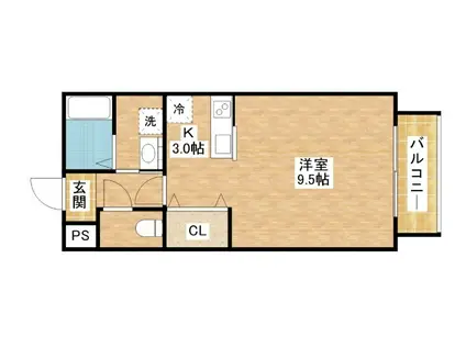 OVER BOOK(ワンルーム/2階)の間取り写真