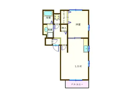 サンフォレストV(1LDK/1階)の間取り写真