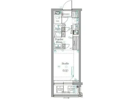 ビーシティアパートメント立川TAPP(ワンルーム/3階)の間取り写真