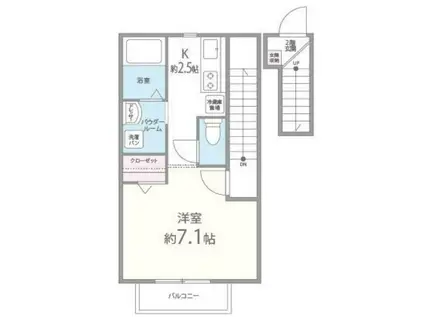 ヴィンヒル23(1K/2階)の間取り写真