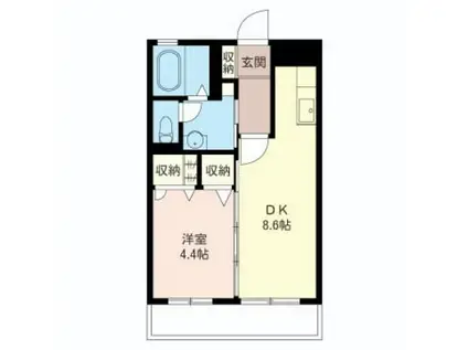 ヴィクトワール(1LDK/1階)の間取り写真