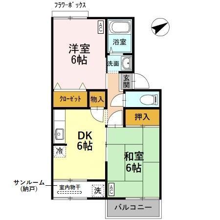 プレジール・ONE(1LDK/1階)の間取り写真