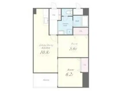 レスポアール南堀江(2LDK/3階)の間取り写真