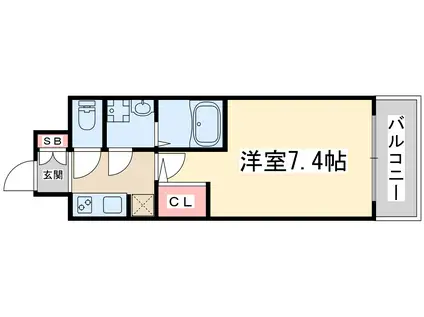 エムレジデンス新大阪ガーデン(1K/6階)の間取り写真