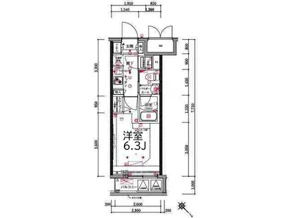 リヴシティ横濱関内(1K/10階)の間取り写真