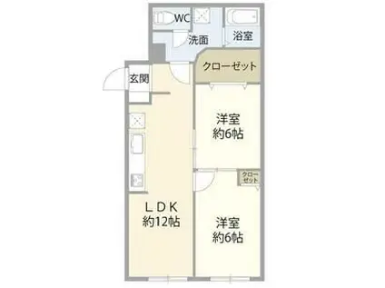 ライオンズマンション高円寺南(2LDK/5階)の間取り写真